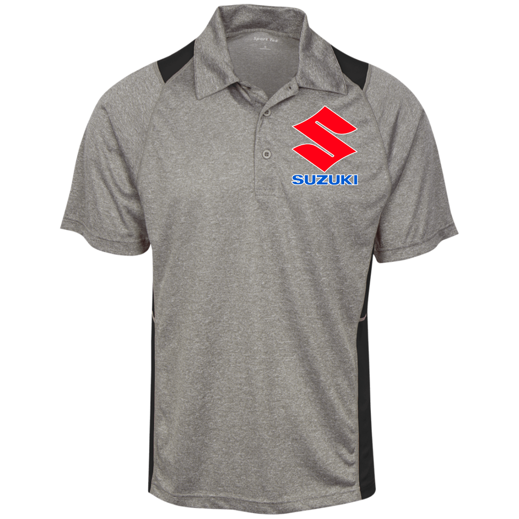 Vintage Suzuki ATV Motorcycle Heather Moisture Wicking Polo