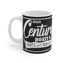 Vintage Dealer Sign Century Boats White Ceramic Mug by Retro Boater
