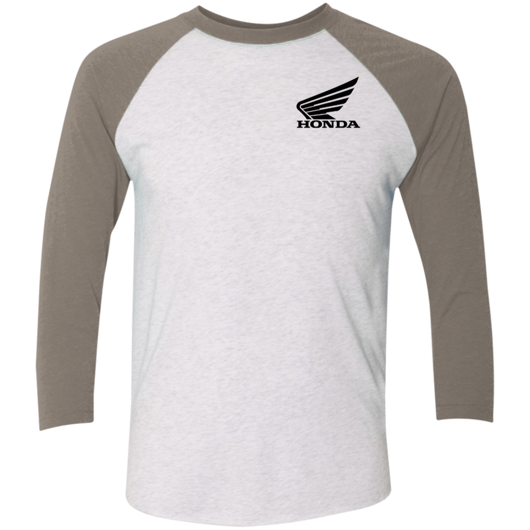 Classic Honda Goldwing Motorcycle Tri-Blend 3/4 Sleeve Raglan T-Shirt
