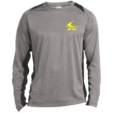 1970s Yellow  Ski-doo Long Sleeve Heather Colorblock Performance Tee Sandberg