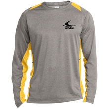 1970s Yellow  Ski-doo Long Sleeve Heather Colorblock Performance Tee Sandberg