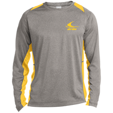 1970s Yellow  Ski-doo Long Sleeve Heather Colorblock Performance Tee Sandberg