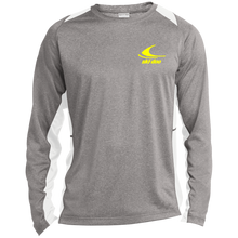 1970s Yellow  Ski-doo Long Sleeve Heather Colorblock Performance Tee Sandberg