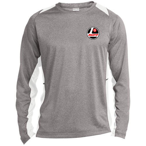 Vintage Rupp Snowmobiles Long Sleeve Heather Colorblock Performance Tee