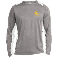 1970s Yellow  Ski-doo Long Sleeve Heather Colorblock Performance Tee Sandberg