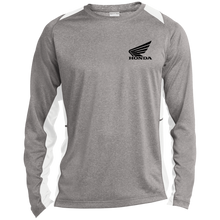 Classic Honda Goldwing Motorcycle Long Sleeve Heather Colorblock Performance Tee