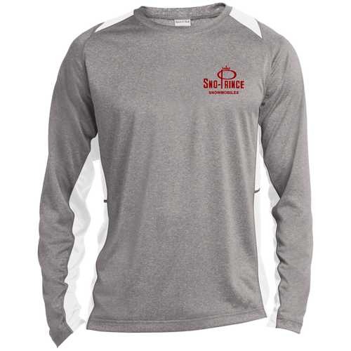 Vintage Sno-Prince Snowmobiles Long Sleeve Heather Colorblock Performance Tee