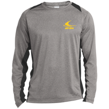 1970s Yellow  Ski-doo Long Sleeve Heather Colorblock Performance Tee Sandberg