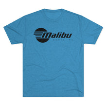 Vintage Design Malibu Boat Company in Black Men's Tri-Blend Crew Tee