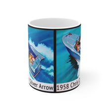 1958 Chris Craft Silver Arrow White Ceramic Mug by Retro Boater