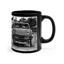 Vintage Look in Distressed Black and White 2021 Ford Bronco Picture Black mug 11oz