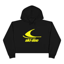 Vintage Style Ski-Doo Yellow Snowmobile Crop Hoodie