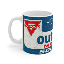 Vintage Conoco Outboard Motor Oil White Ceramic Mug