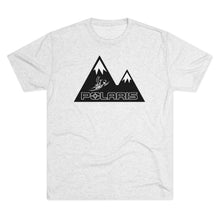 Classic Polaris Snowmobiles with Mountain Background Men's Tri-Blend Crew Tee