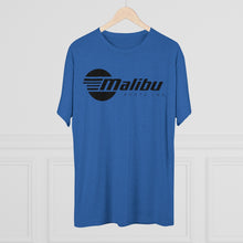Vintage Design Malibu Boat Company in Black Men's Tri-Blend Crew Tee