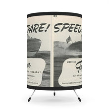 Western Fairliner Torpedo Boat Tripod Lamp with High-Res Printed Shade, US/CA plug