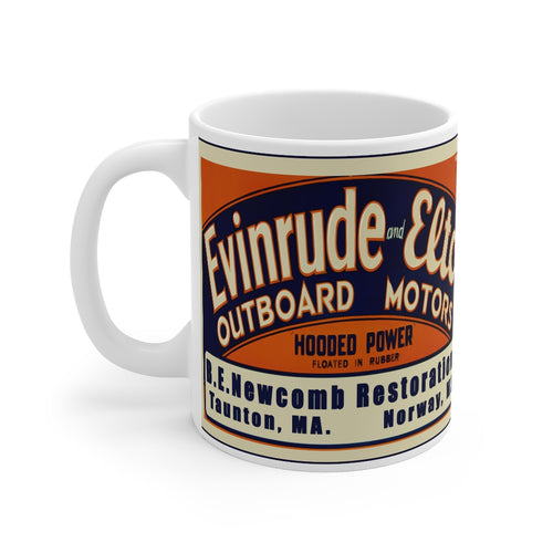 Evinrude Deep B.E. Newcomb Restorations Mug 11oz by Retro Boater