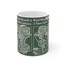 Wizard Outboards White Ceramic Mug by Retro Boater