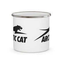 Vintage Leaping Cat Arctic Cat in Black Enamel Campfire Mug