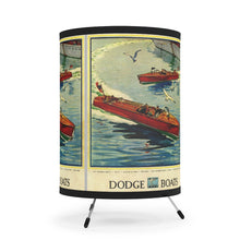 Vintage Dodge Boats Adverstisement Tripod Lamp with High-Res Printed Shade, US/CA plug