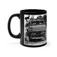 Vintage Look in Distressed Black and White 2021 Ford Bronco Picture Black mug 11oz