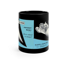 Eshelman Rocket Boat Black mug 11oz by Retro Boater