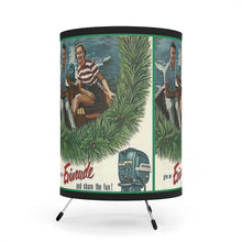Vintage Evinrude Outboard Holiday Christmas Tripod Lamp with High-Res Printed Shade, US/CA plug