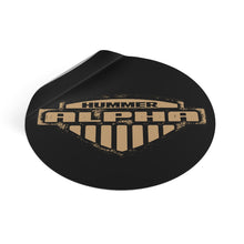 Distressed Vintage look Hummer Alpha Round Vinyl Stickers