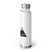 Vintage Polaris Snowmobile on Black White Mountain Design 22oz Vacuum Insulated Bottle