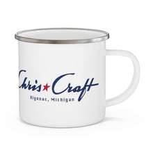 Vintage Chris Craft of Algonac Michigan Enamel Campfire Mug