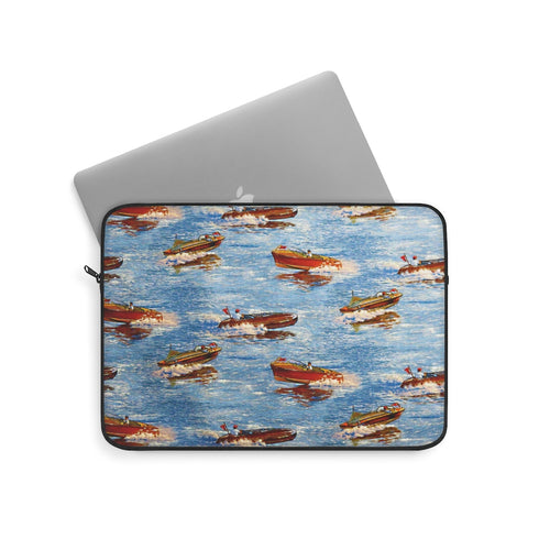 Vintage Chris Craft Capri Cobra Laptop Sleeve by Retro Boater