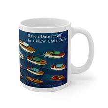 1958 Chris Craft Line-Up White Ceramic Mug by Retro Boater