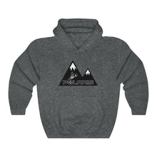 Classic Polaris Snowmobile with Mountain Design Background Heavy Blend™ Hooded Sweatshirt