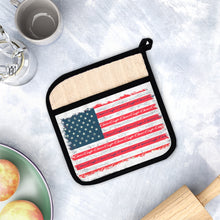 Vintage American Flag with Chris Craft Boat Pot Holder with Pocket