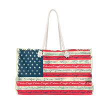 Vintage Distressed Chris Craft American Flag Weekender Bag