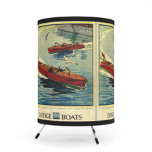 Vintage Dodge Boats Adverstisement Tripod Lamp with High-Res Printed Shade, US/CA plug
