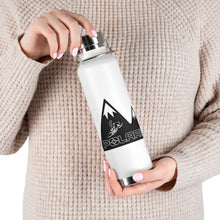 Vintage Polaris Snowmobile on Black White Mountain Design 22oz Vacuum Insulated Bottle