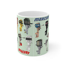 Vintage Antique Mercury Outboard Engine Lineup Mug 11oz by Retro Boater