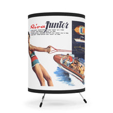 Vintage Riva Junior Boat Advertisement Tripod Lamp with High-Res Printed Shade, US/CA plug