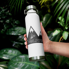 Vintage Polaris Snowmobile on Black White Mountain Design 22oz Vacuum Insulated Bottle