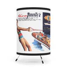 Vintage Riva Junior Boat Advertisement Tripod Lamp with High-Res Printed Shade, US/CA plug