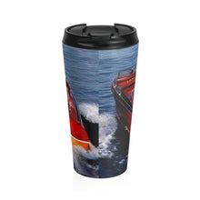 1939 Chris Craft Barrelback Runabout Stainless Steel Travel Mug by Retro Boater