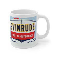 Vintage Evinrude Outboard Engine White Ceramic Mug by Retro Boater
