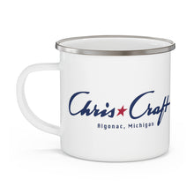 Vintage Chris Craft of Algonac Michigan Enamel Campfire Mug