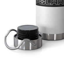 Vintage Polaris Snowmobile on Black White Mountain Design 22oz Vacuum Insulated Bottle