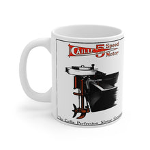 Caille 5 Speed Outboard Motor White Ceramic Mug by Retro Boater