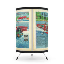 Vintage Advertisement of Amphicar Tripod Lamp with High-Res Printed Shade, US/CA plug
