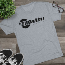 Vintage Design Malibu Boat Company in Black Men's Tri-Blend Crew Tee