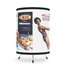 Vintage Riva Junior Boat Advertisement Tripod Lamp with High-Res Printed Shade, US/CA plug