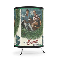 Vintage Evinrude Outboard Holiday Christmas Tripod Lamp with High-Res Printed Shade, US/CA plug